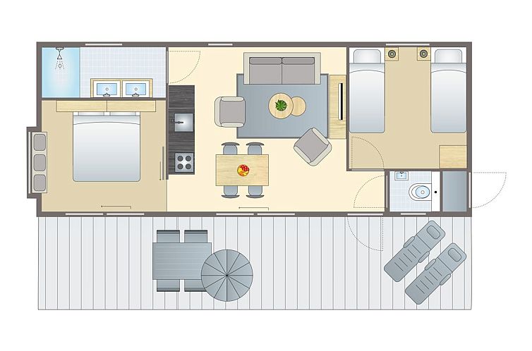Unterkunft 082912 - Bungalow Namur - 4-persoons lodge | 4BE4