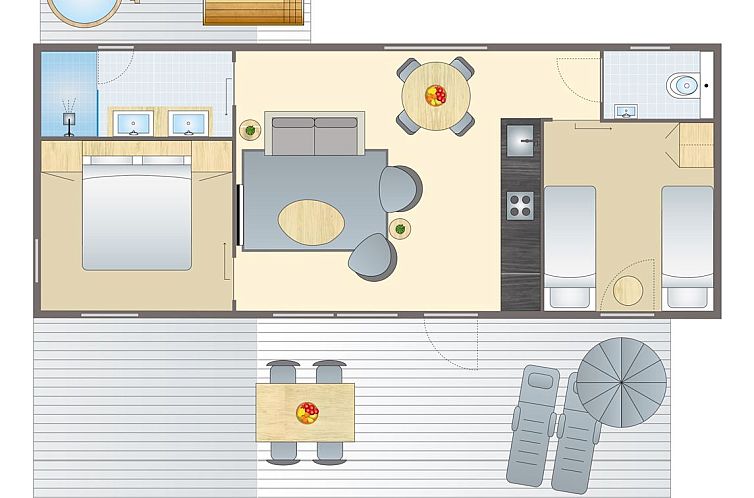 4 persoons wellness lodge | 4BW1