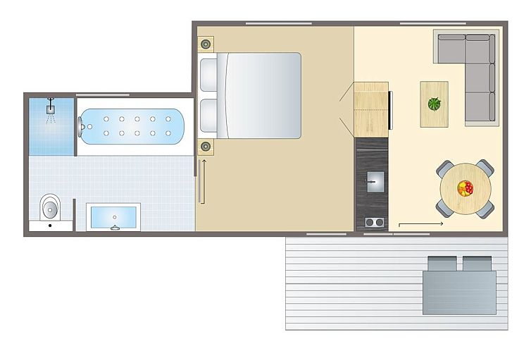 2 persoons comfort studio | 2BA1