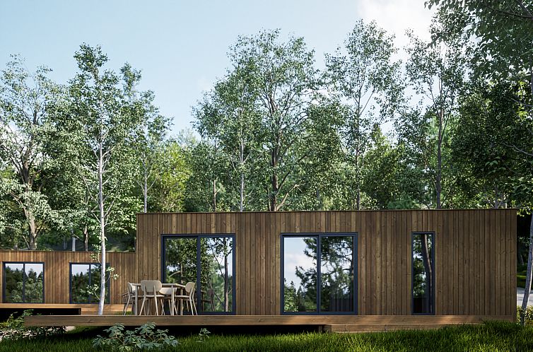 Eco Lodge in Houffalize, Ardennes: modern vacation home with terrace surrounded by nature in Luxembourg, Belgium.