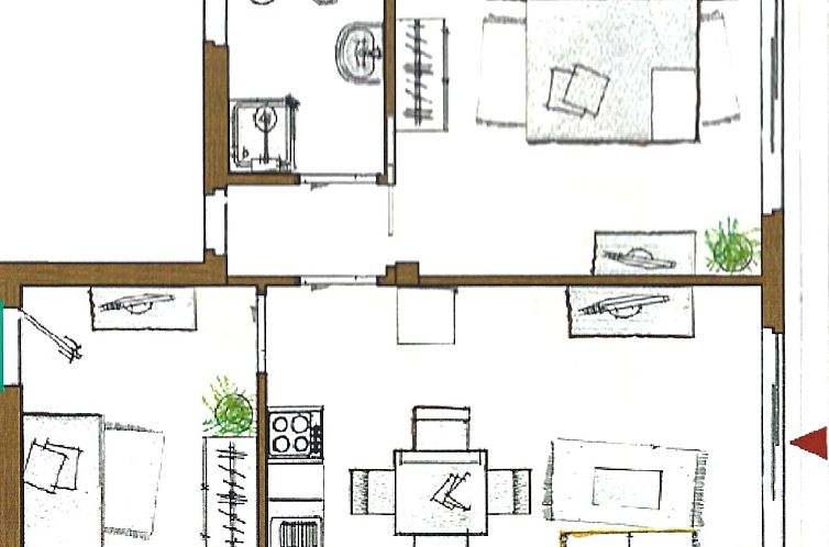 Appartement mit Terrasse