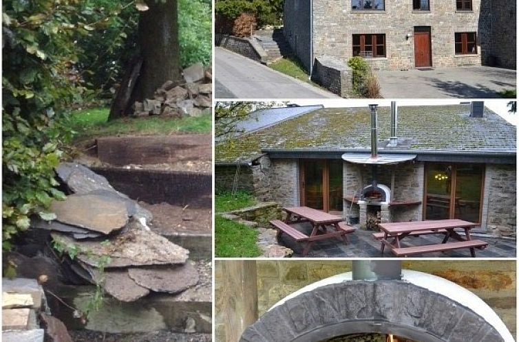 La Campanelle vakantiehuis in Odeigne, Ardennen met rustieke stenen gevel en landelijke charme.
