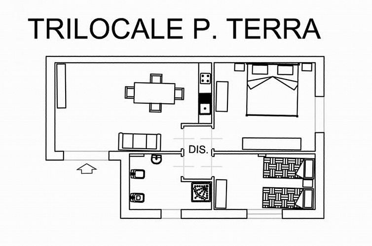 Appartement Unterkunft im Erdgeschoss, überdachte Terrasse,