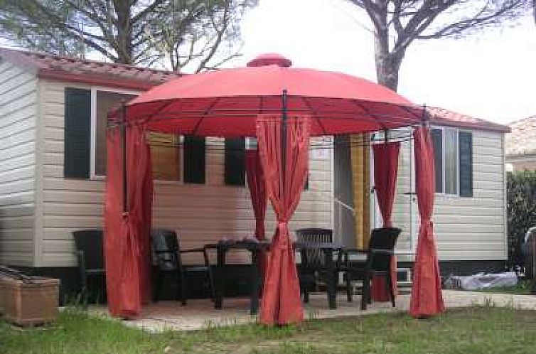 Relax in the luxury mobile home with an inviting terrace in beautiful Assisi, Umbria, Italy.