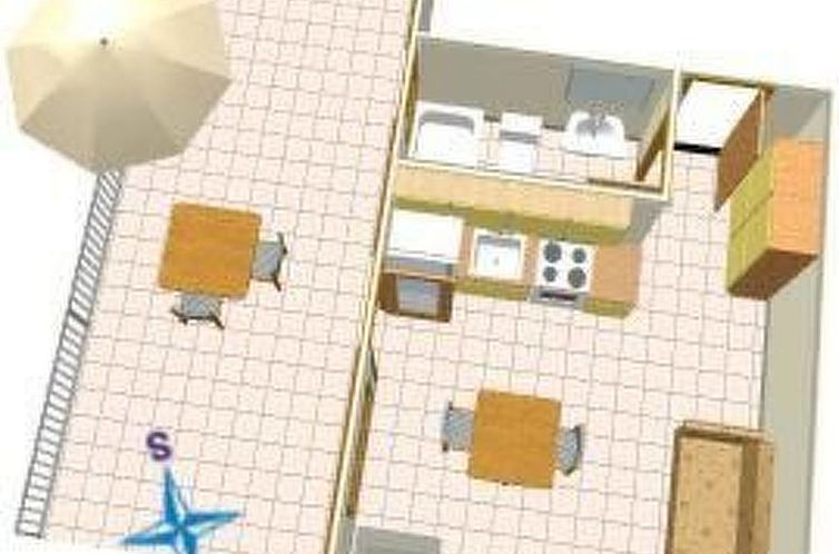 Appartement Studio im Erdgeschoss für zwei Personen mit ein