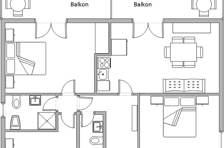Appartement Wohnung mit Grill, Terrasse und Garten