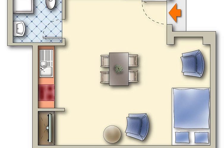 Appartement <B>Helles Ferienstudio im Dachgeschoss für Pär