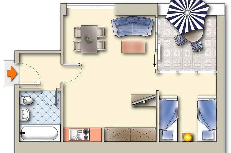 Appartement in Dornbach mit Privater Terrasse