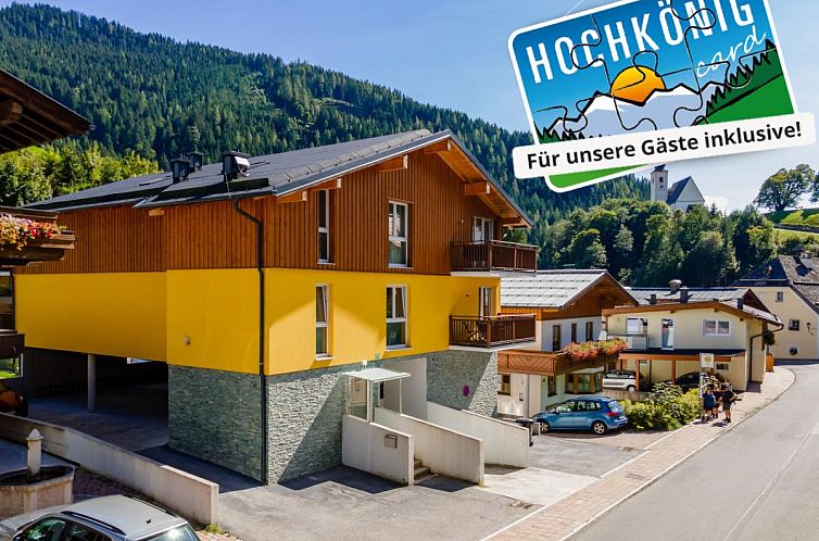 Gemuetliches Ferienhaus Emma Top 2 in Dienten, Salzburg. Geniessen Sie verschneite Landschaften und sonnige Architektur.