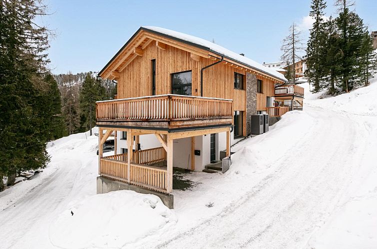 Enjoy the serene winter scenery at Alpinchique 3 Mountain Chalet, a charming vacation home in Turracher Hohe, Styria, Austria.