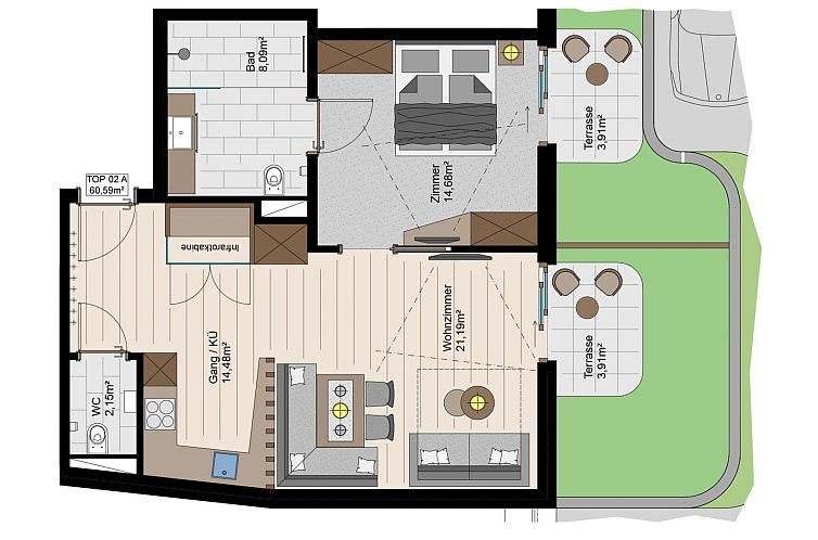 Appartement Premium mit IR-Sauna