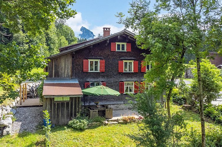 Gemuetliches Ferienhaus Waldhuesle in Dalaas, Vorarlberg, mit herrlichem Blick auf die Alpen.