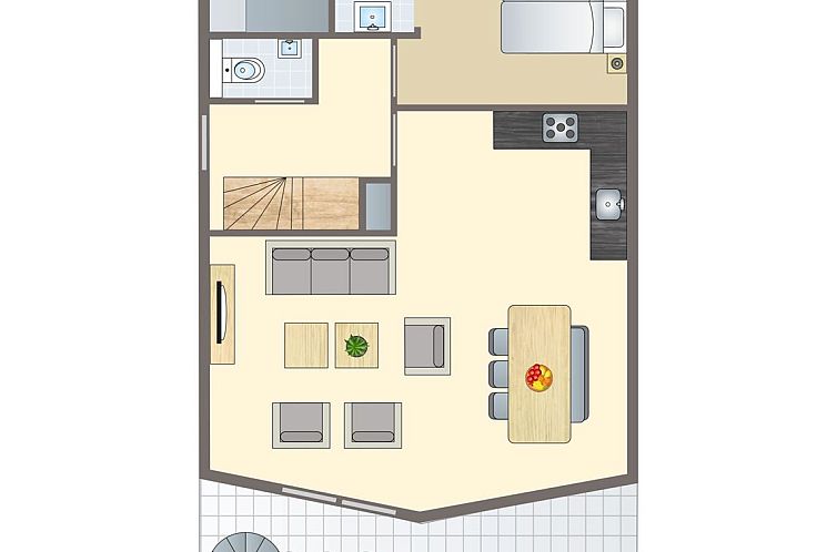 Waterpark Terherne 6-persoons waterwoning met uitzicht op het Sneekermeer, omgeven door groene natuur.