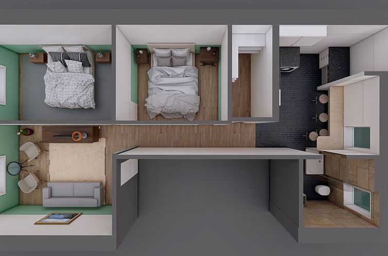 Appartement Downtown-Wohnung mit Design . Komfort in Downtow