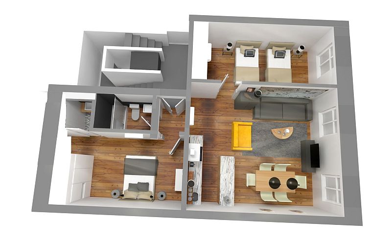 Appartement The Canary, geräumig mit Blick auf historische 