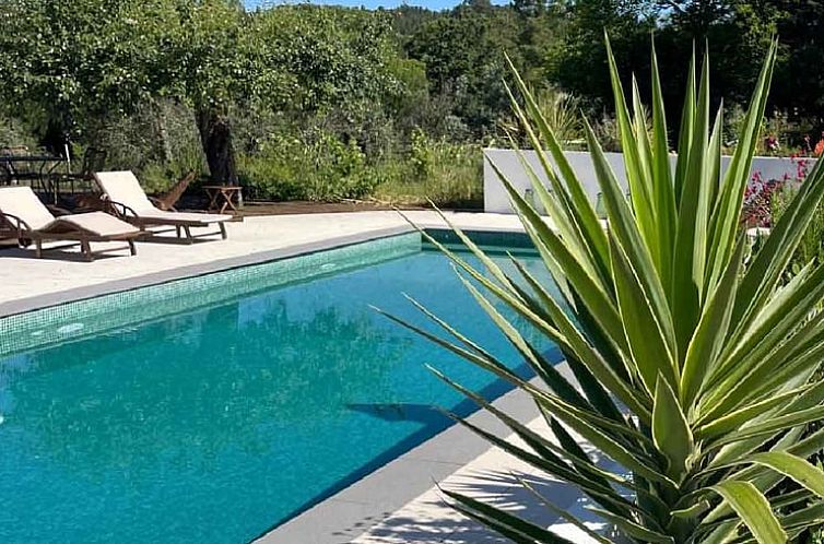 Ontspan aan het zwembad van Huisje in Nesperal, gelegen in de natuurlijke omgeving van Vale do Tejo, Portugal.