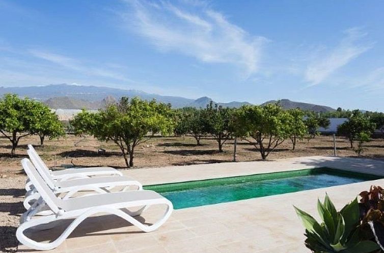 Geniessen Sie von der Terrasse der Villa Guaza Coronel, einem Ferienhaus in Guaza, Kanarische Inseln, Spanien, einen herrlichen Ausblick.