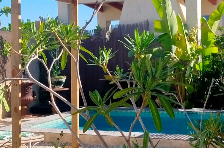 Ontspan in de groene omgeving van Casa fleur Altea, een vakantiehuis met privetuin en zwembad in Altea, Costa Blanca.