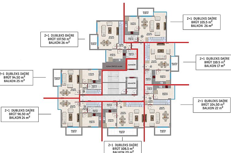 Appartement in Kızlar Pınarı