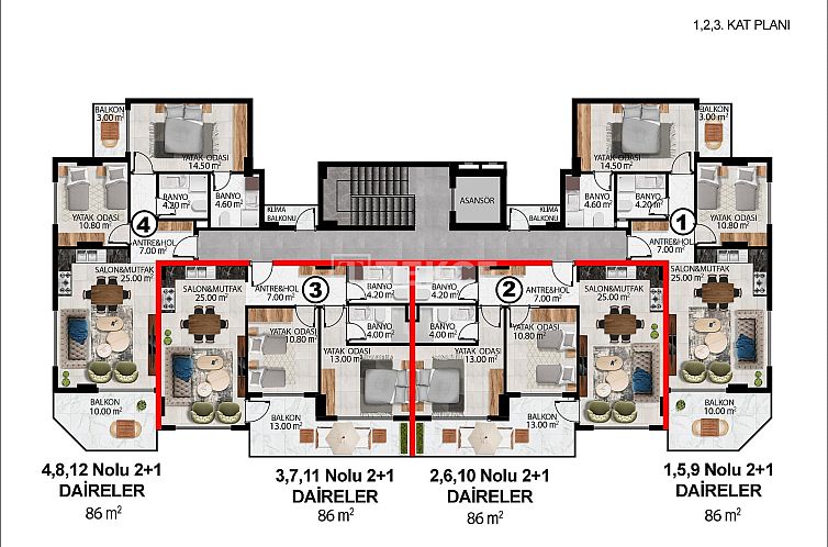 Appartement in Oba