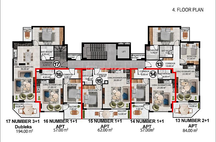 Appartement in Oba