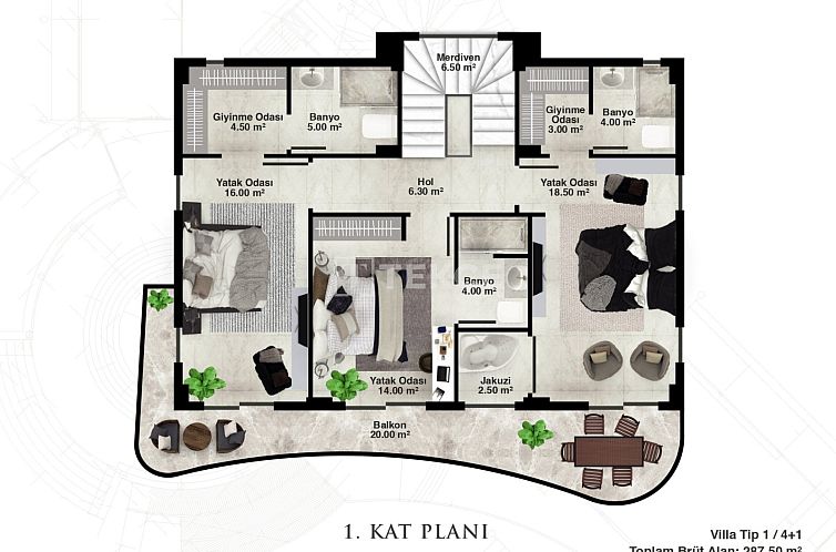 Vrijstaande woning in Alanya