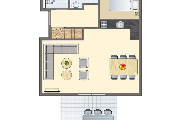 View of Orveltermarke 6-person bungalow 6C1 in Witteveen, surrounded by green nature in Central Drenthe.