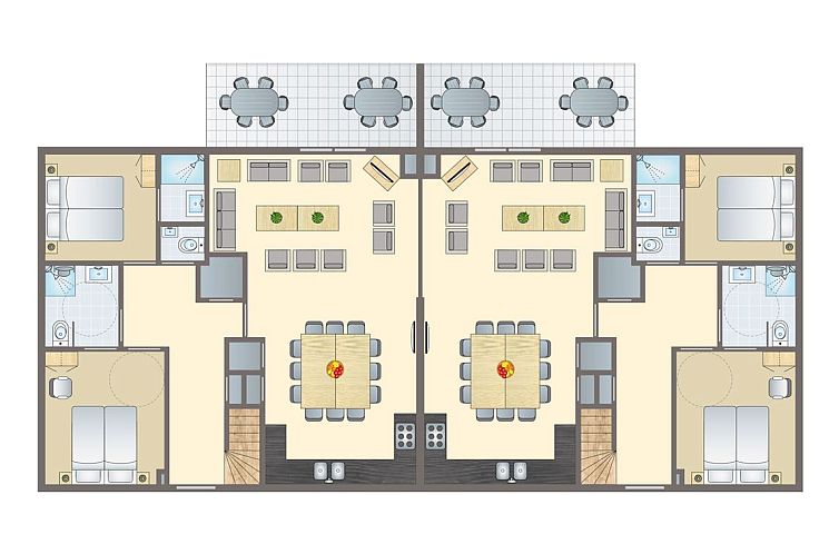 Orveltermarke 24-person bungalow in Witteveen, Drenthe, with spacious garden and modern architecture.