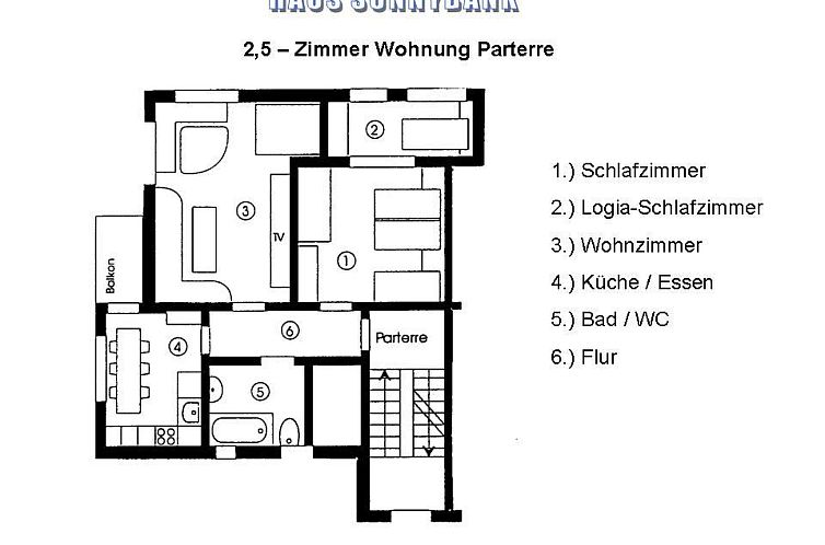 Appartement Sunnybank Parterre 5-Bettwohnung