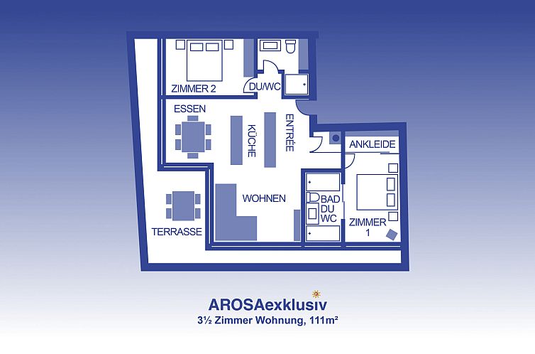 Appartement 3.5 Zimmer Luxusferienwohnung, 2 Schlafzimmer