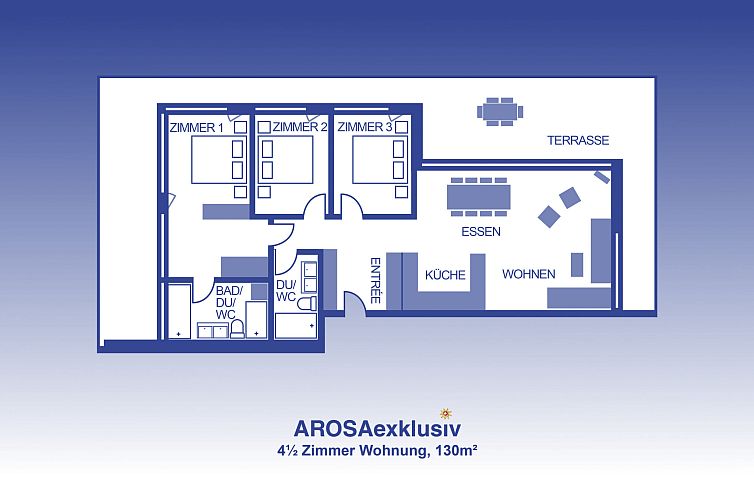 Appartement 130m2 Luxuswohnung mit grossem Balkon, 7 Persone