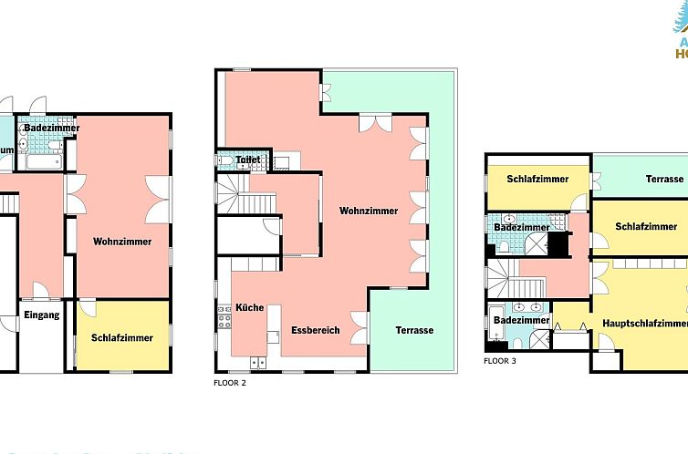 Appartement Appartement/Fewo, Dusche und Badewanne, 8-Bettwo