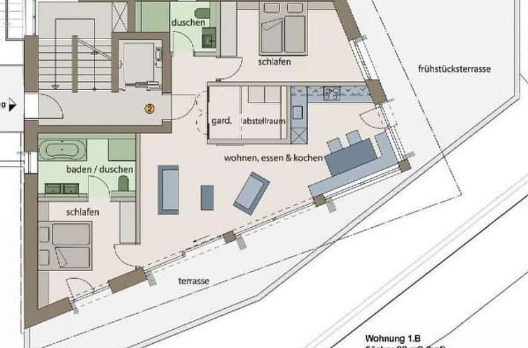 Appartement Alpine Lodge 4-Bett-Wohnung - Chesa a la Punt