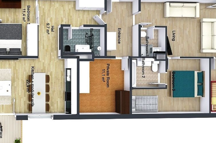 Appartement Cucagna Whg 403 De Mulder, (Disentis/Mustér).