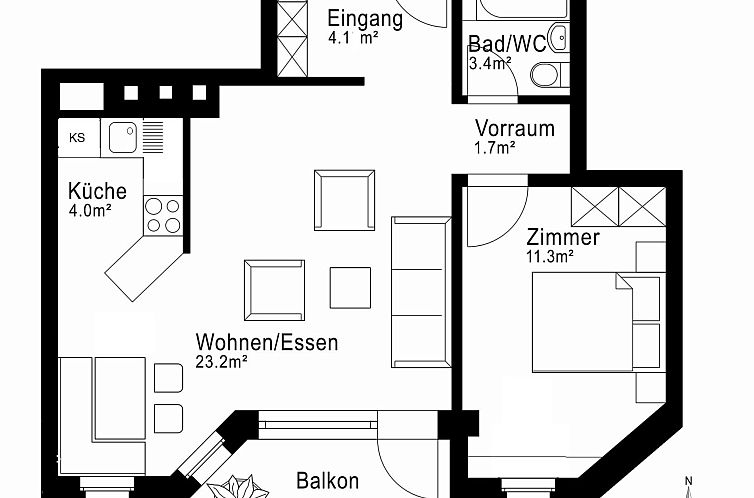Appartement Chesa Blais, 2. OG