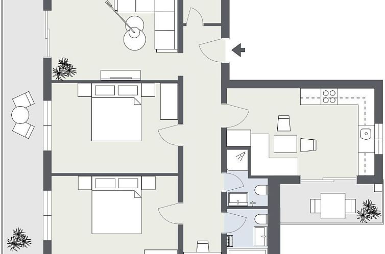 Appartement Top Ferienwohnung Pollux für 4-5 Personen