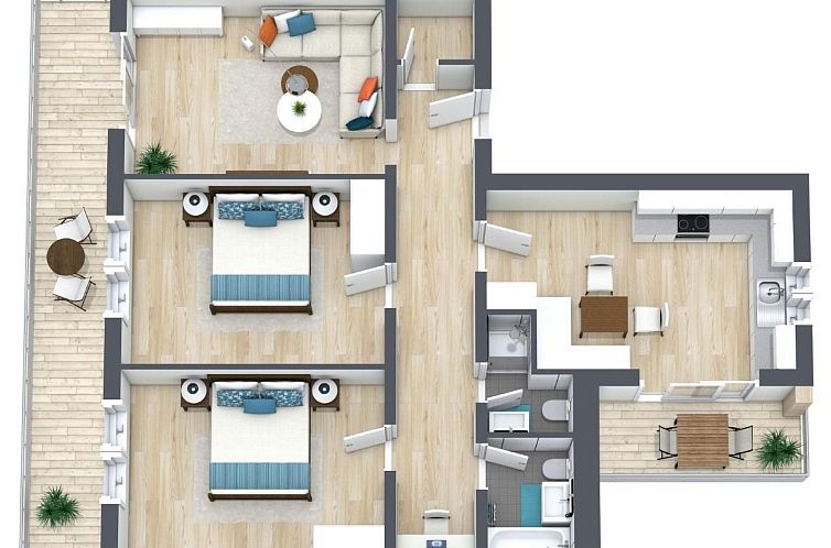 Appartement Top Ferienwohnung Pollux für 4-5 Personen