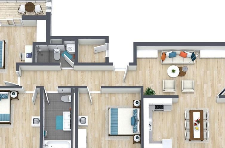 Appartement Top Ferienwohnung Castor für 2-7 Personen