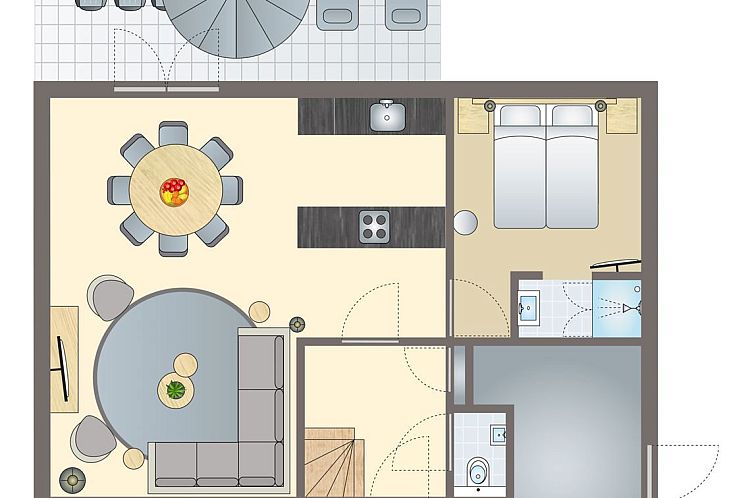 Aelderholt 8-person house 8EL in Aalden, Drenthe with green garden and modern architecture.