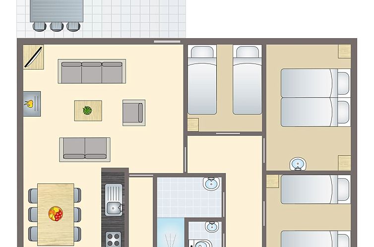 Aelderholt 6-persoons hondenbungalow 6CD met terras en tuin in Aalden, Drenthe.