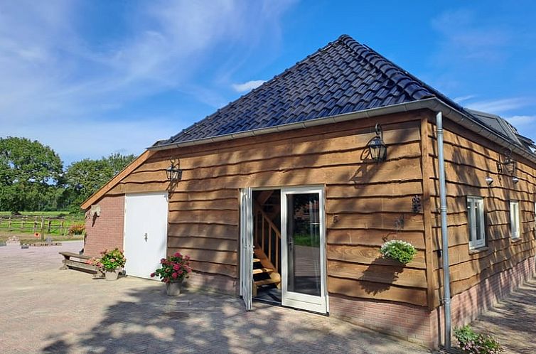 Vacation home in Zuidwolde with charming wooden facade, located in picturesque Southwest Drenthe for a restful stay.