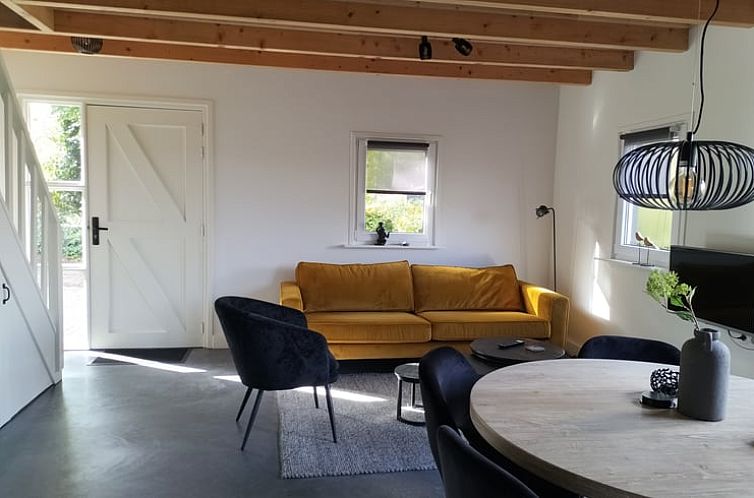 Gezellige woonkamer in Vakantiehuisje in Wijnjewoude, Friese bossen, Friesland.