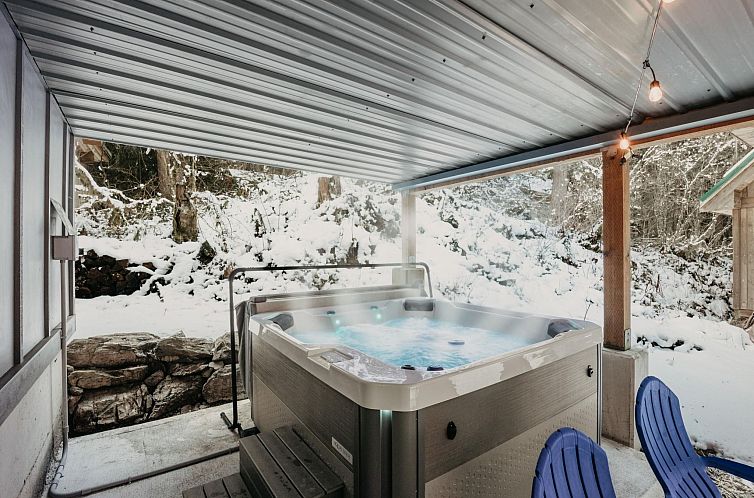Vakantiehuis Hütte 50 hat einen Whirlpool, Wi-Fi und ist ha