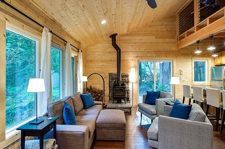 Vakantiehuis Brandneue Hütte mit Holzofen und Wi-Fi