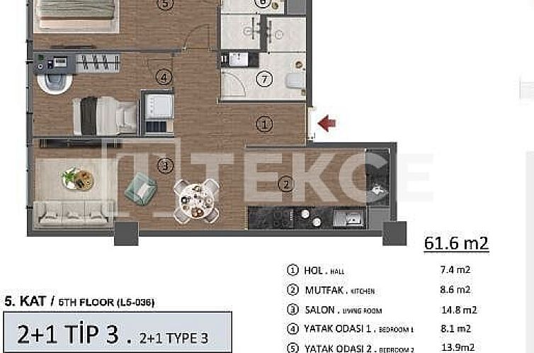 Appartement in Adnan Kahveci