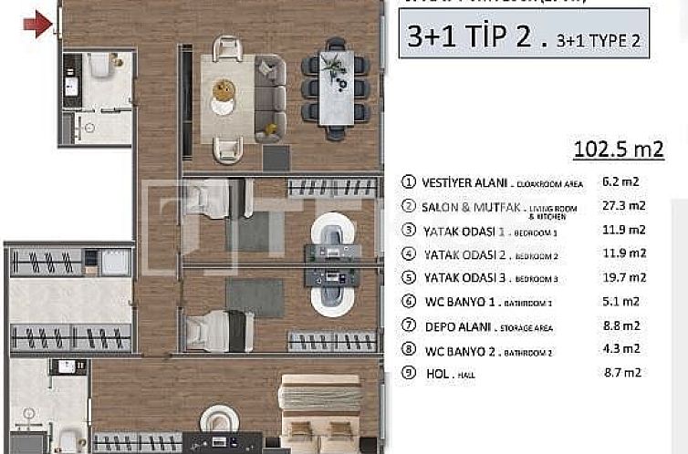 Appartement in Adnan Kahveci