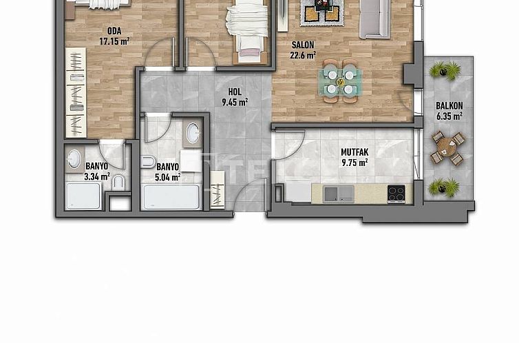 Appartement in Yakuplu