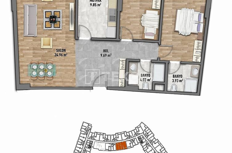 Appartement in Yakuplu