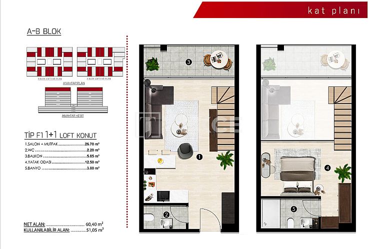 Appartement in Nilüfer