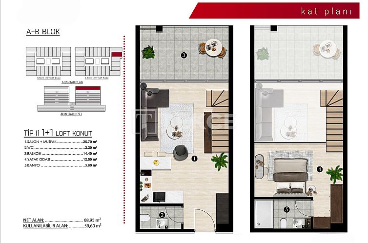 Appartement in Nilüfer